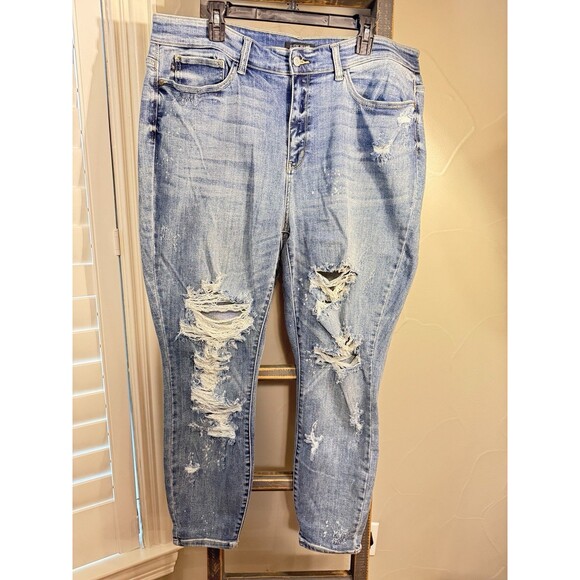 Judy Blue Destroyed SZ 20W Jeans Straight Fit - Picture 1 of 10